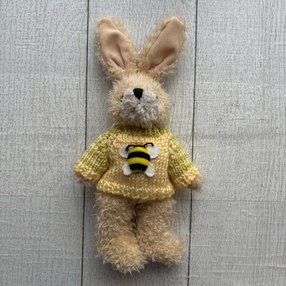 Vintage 1999 HugFun Easter Bunny Plush Yellow Sweater